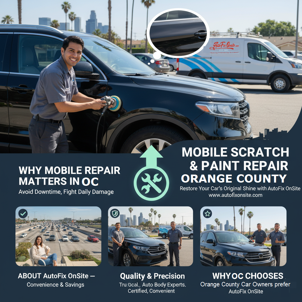 Mobile Scratch & Paint Repair Orange County – Restore Your Car’s Original Shine with AutoFix OnSite